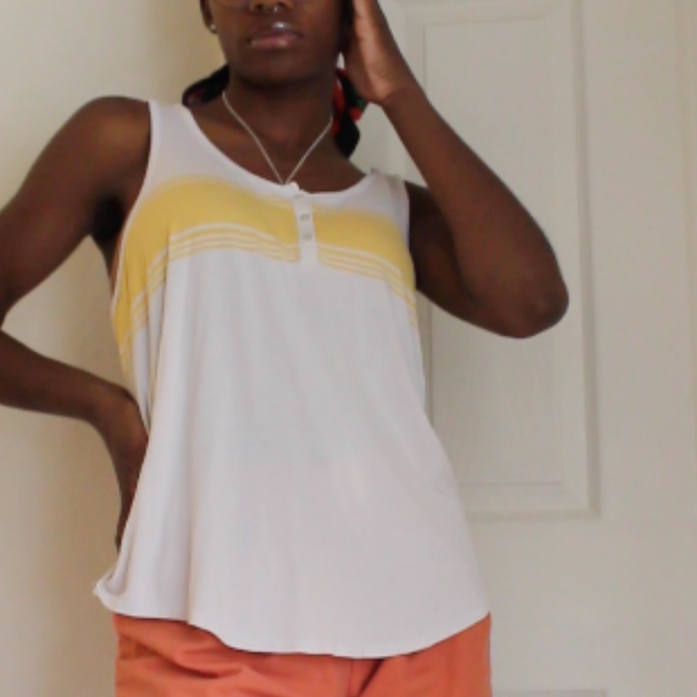 Soft & sexy white and yellow tank